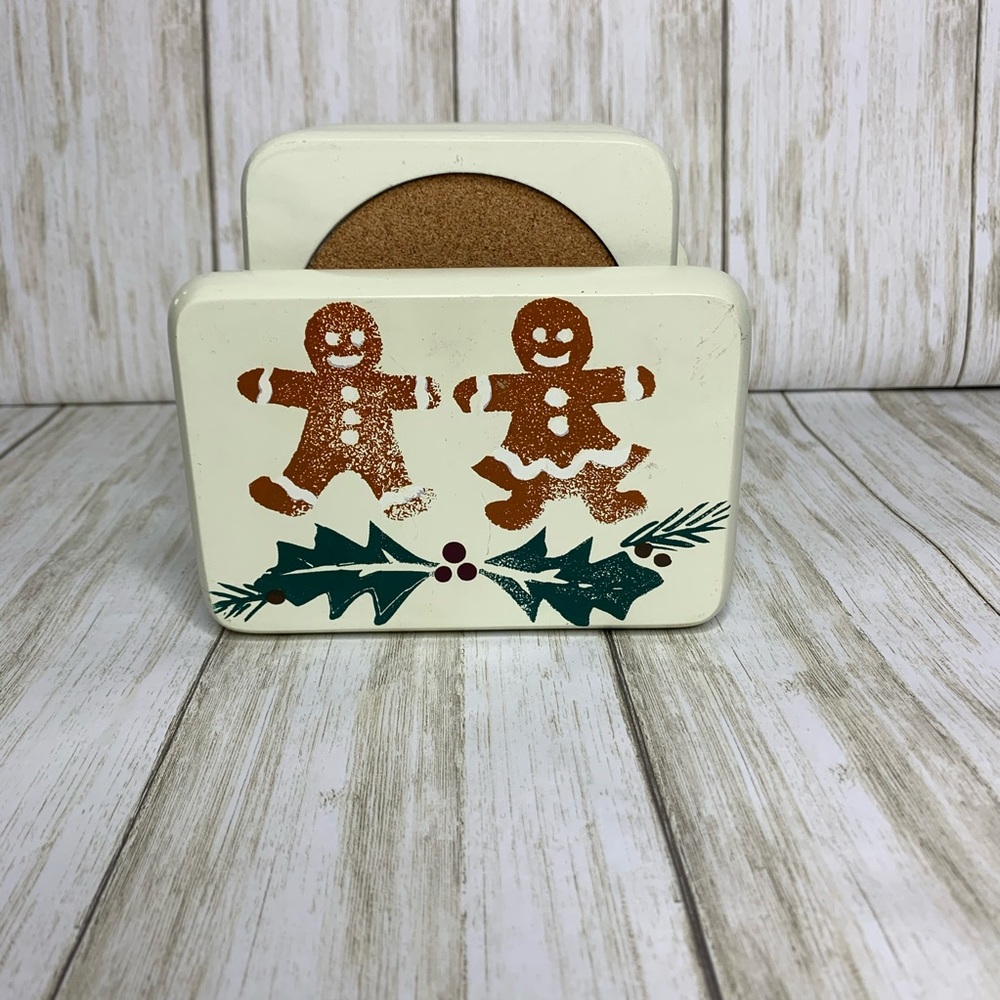 Gingerbread coaster holder with 6 coasters